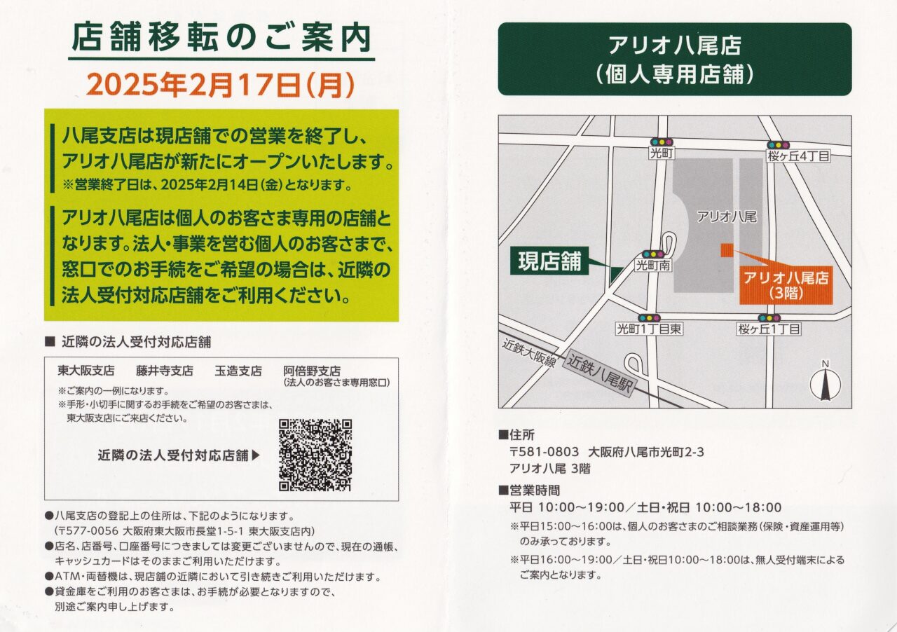 三井住友銀行閉店と移転