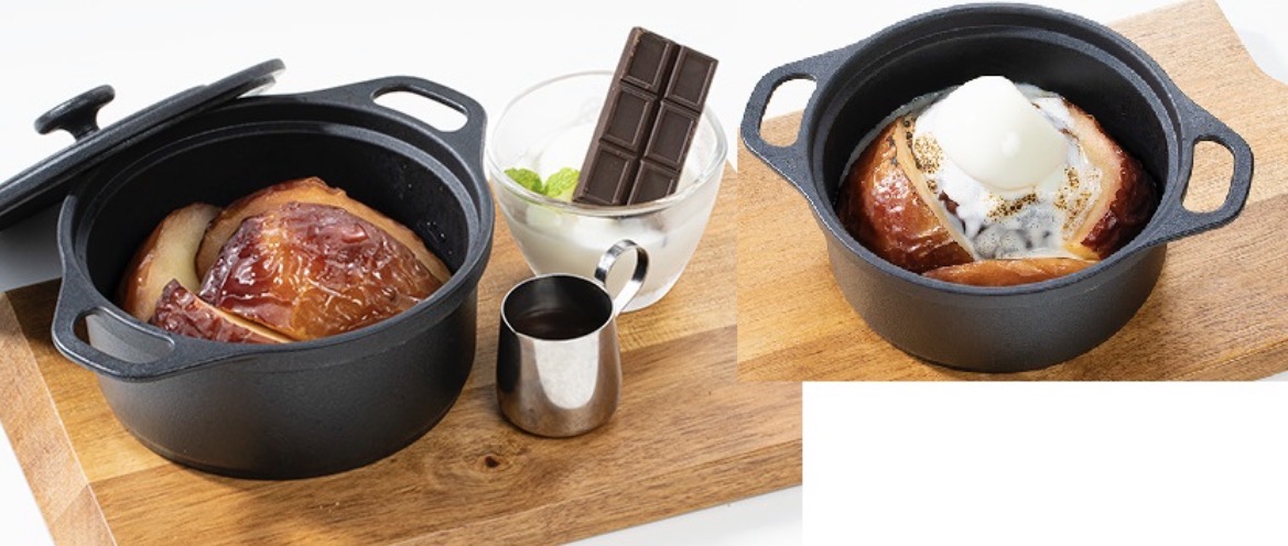 ダッチオーブンの蜜トロ焼きりんご 