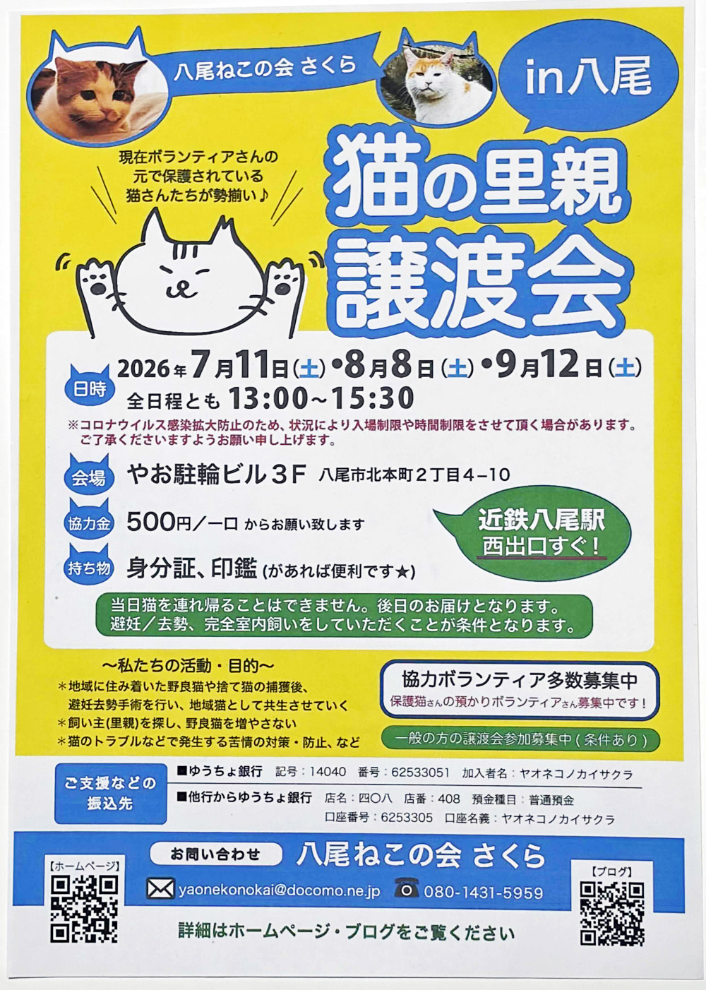八尾ねこの会さくらの譲渡会